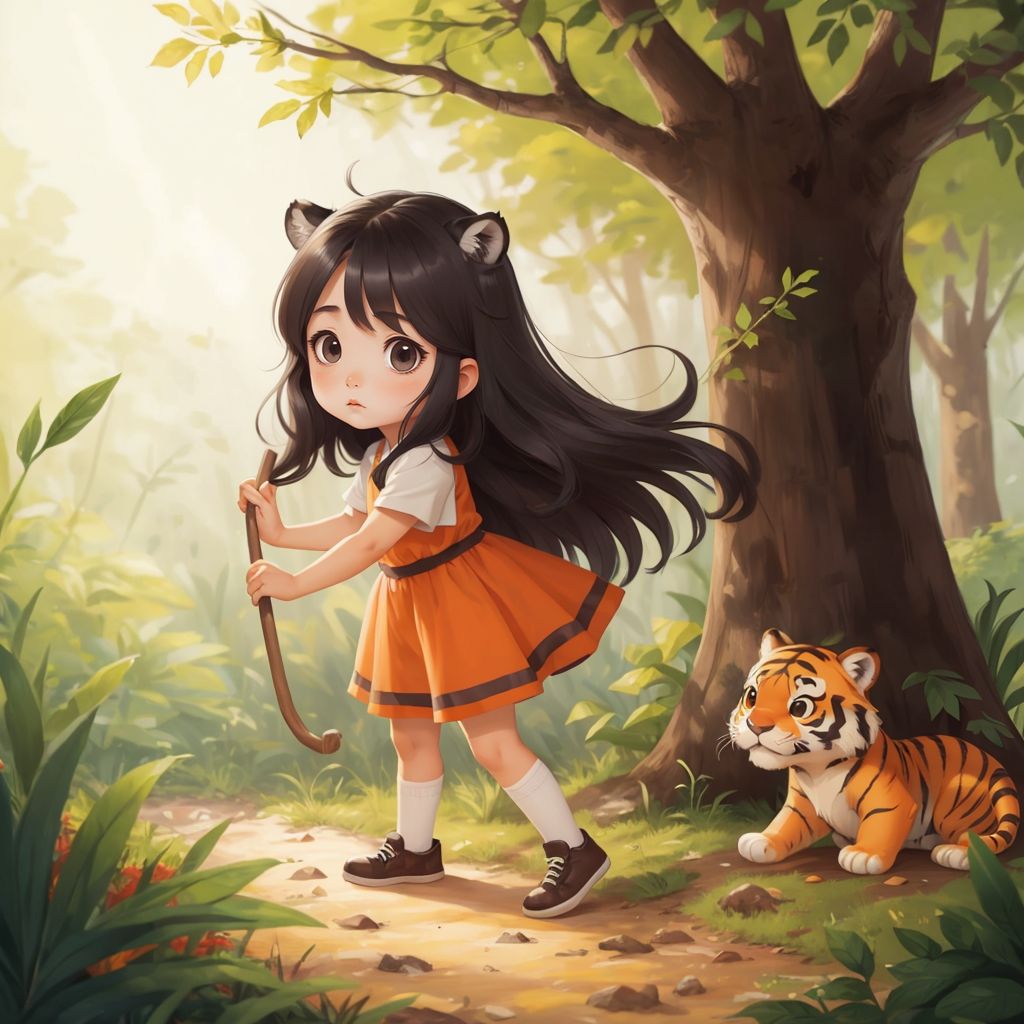 girl and tiger