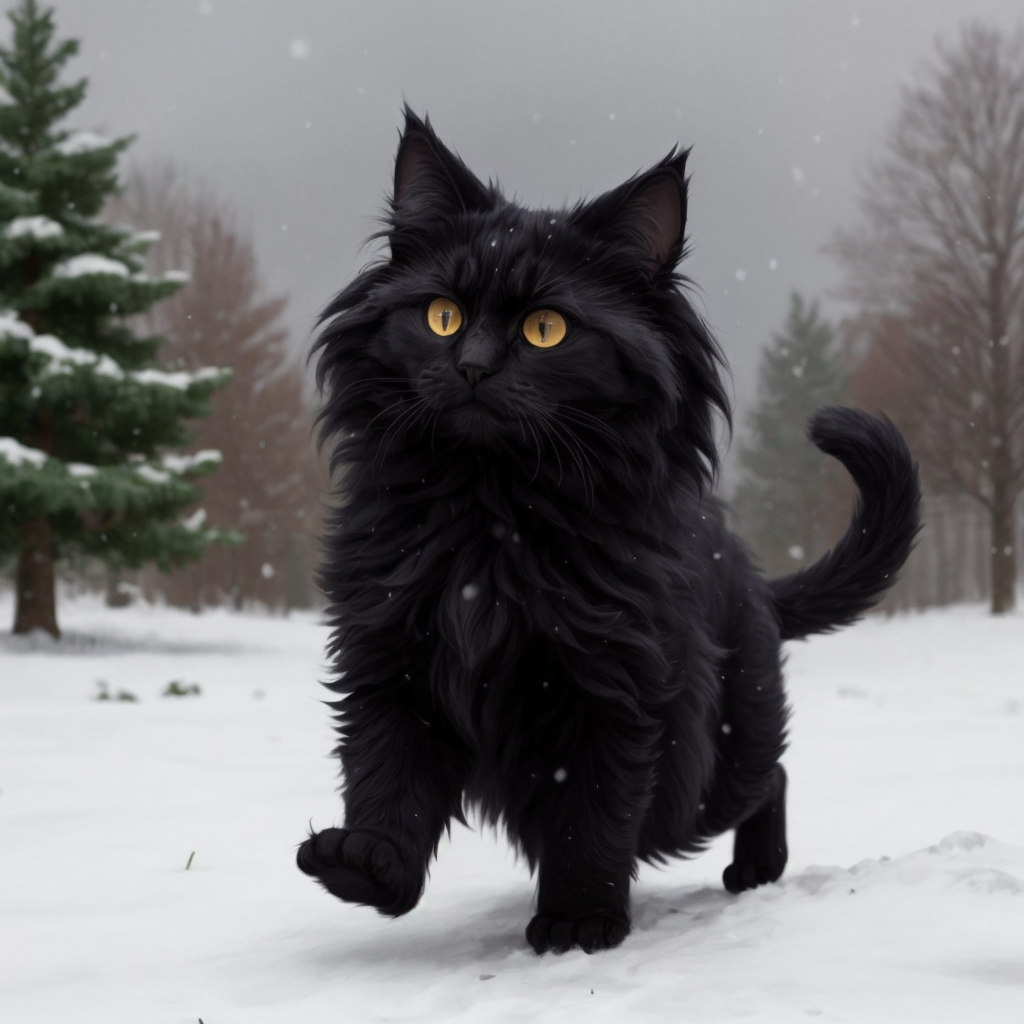 Winter Whiskers and Frosty Paws: A Cat and Dog's Snowy Friendship